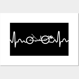 recumbent bike heartbeat/ recumbent cyclist gift idea / recumbent lover present Posters and Art